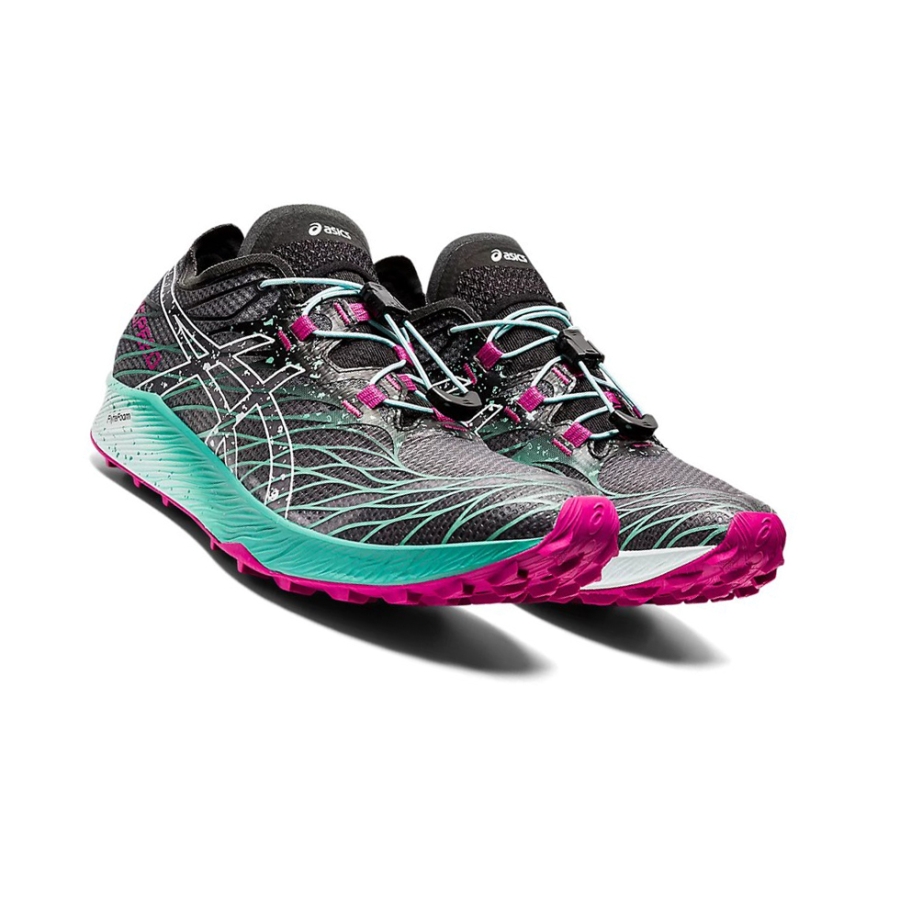 Black / Soothing Sea Women's Asics Fuji Speed Trail Running Shoes | US21597RC