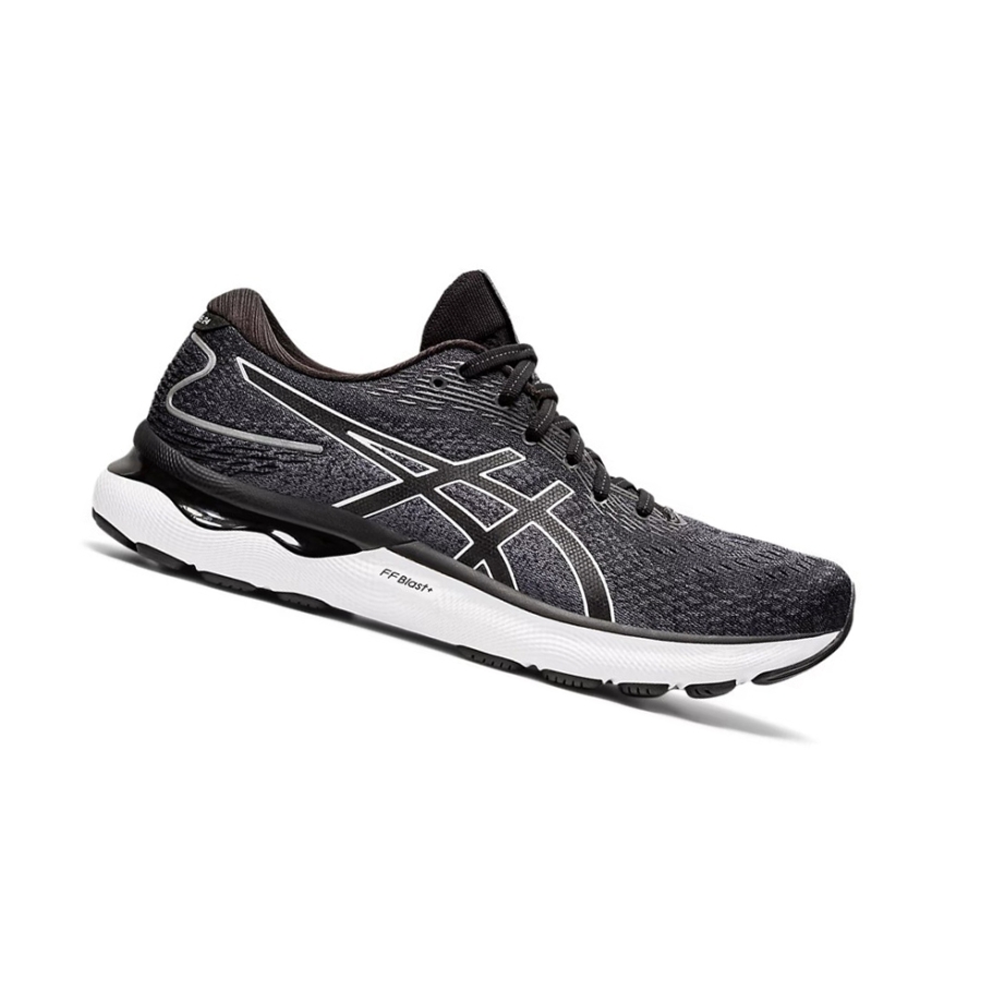 Black / White Men\'s Asics GEL-NIMBUS 24 Running Shoes | US76293VP