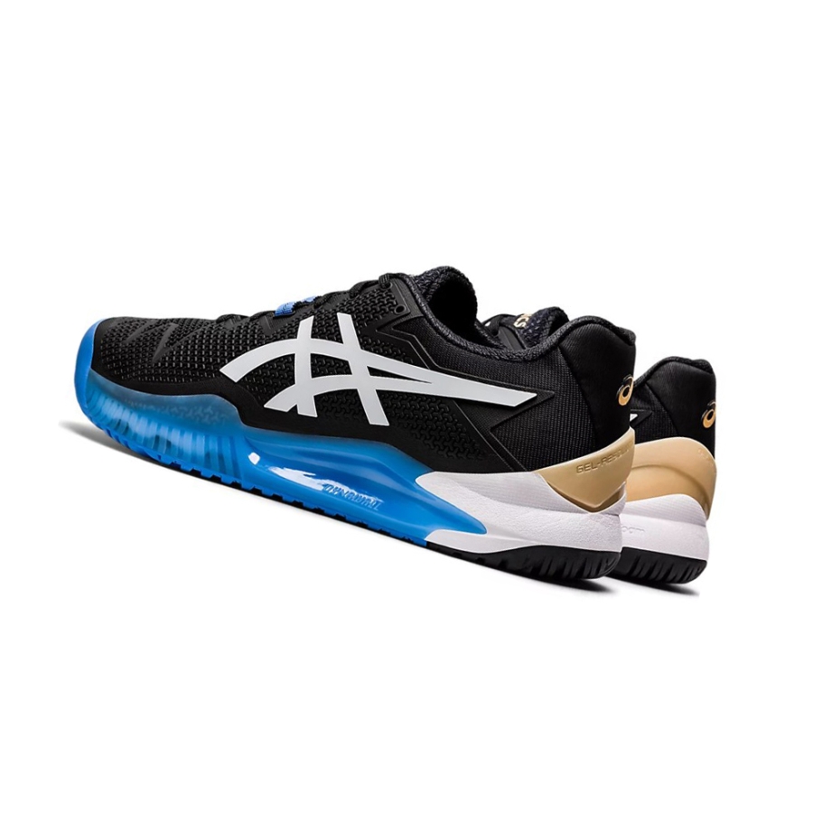 Black / White Men's Asics GEL-RESOLUTION 8 Tennis Shoes | US56403BM