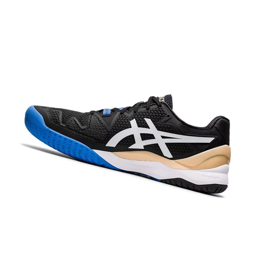 Black / White Men's Asics GEL-RESOLUTION 8 Tennis Shoes | US56403BM