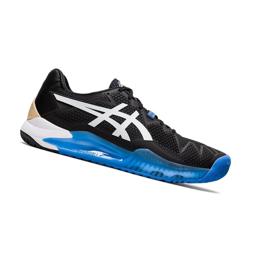 Black / White Men\'s Asics GEL-RESOLUTION 8 Tennis Shoes | US56403BM