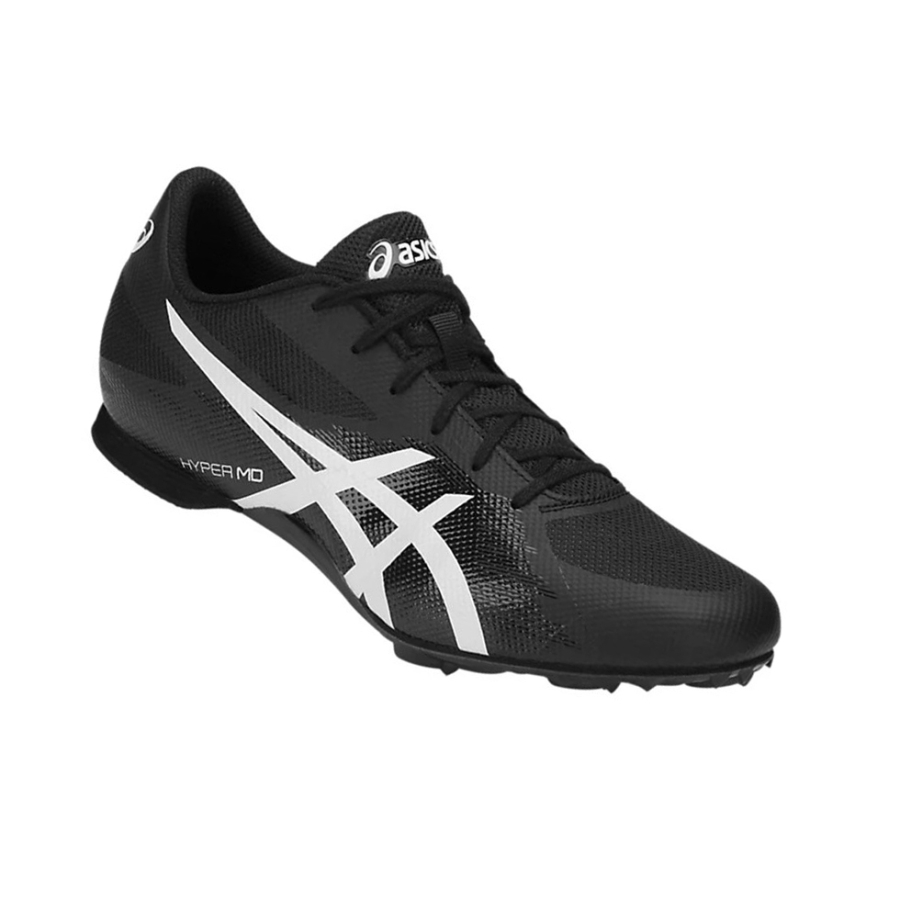 Black / White Men's Asics HYPER MD 7 Track Shoes | US96472ML