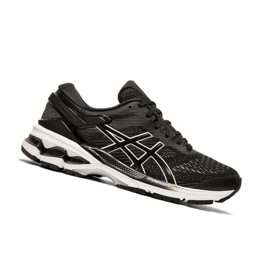 Black Women\'s Asics GEL-KAYANO 26 wide Running Shoes | US26159GJ