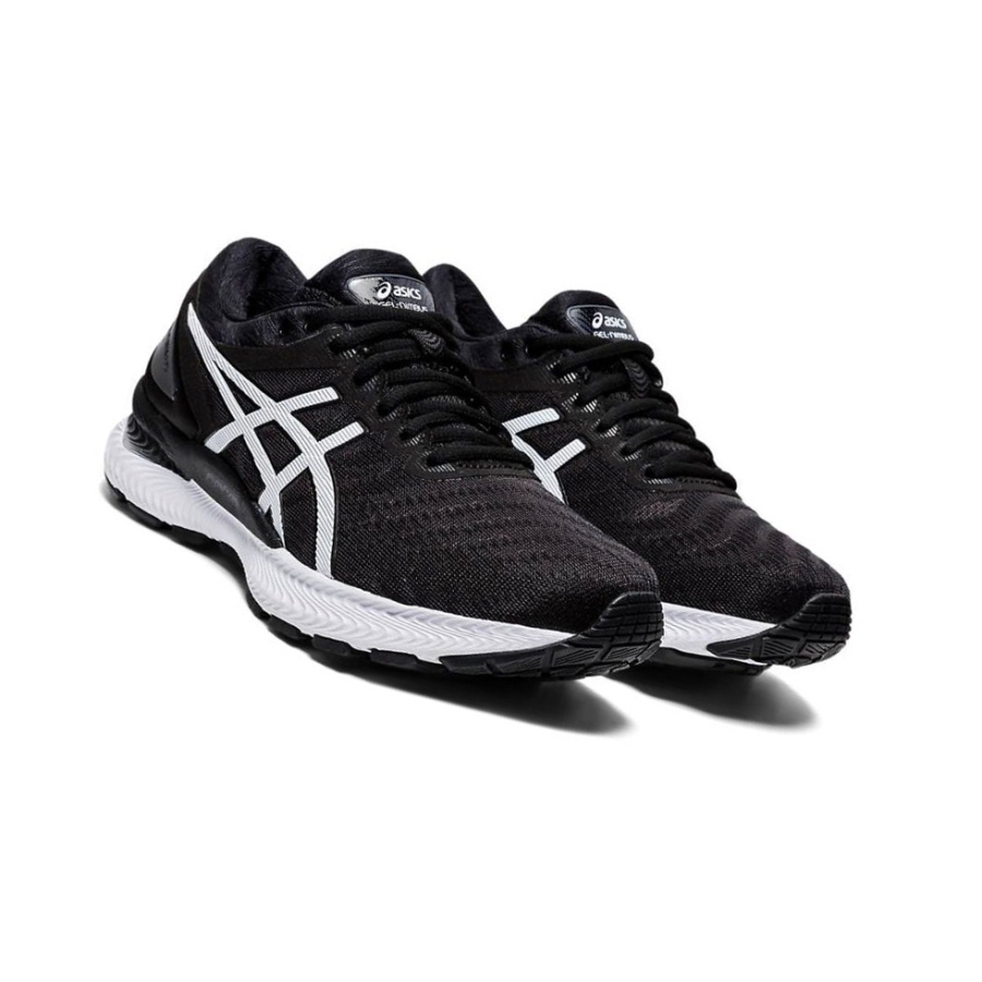 Black Women's Asics GEL-NIMBUS 22 Running Shoes | US16802AE