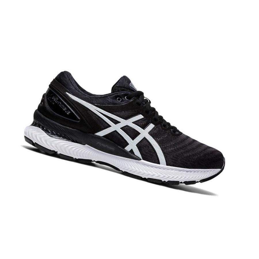 Black Women\'s Asics GEL-NIMBUS 22 Running Shoes | US16802AE