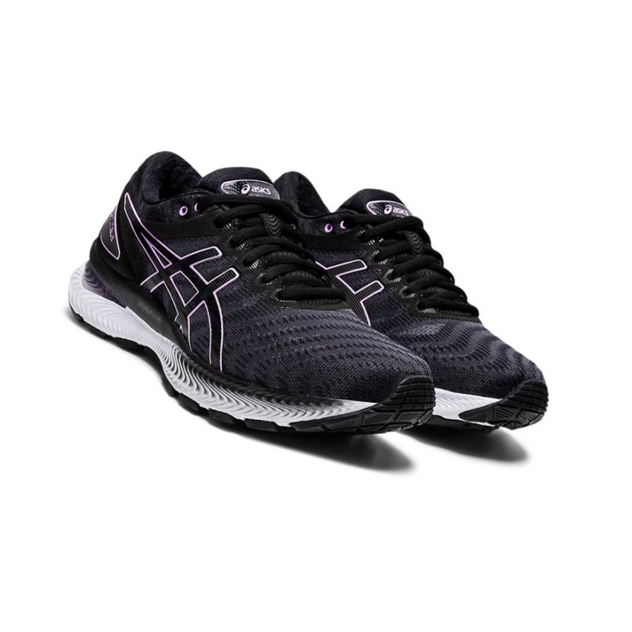 Black Women's Asics GEL-NIMBUS 22 Running Shoes | US85301VO