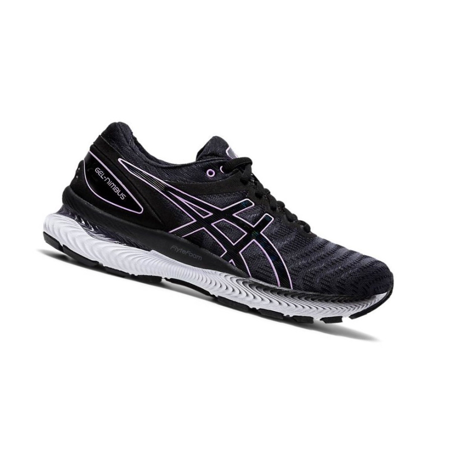 Black Women\'s Asics GEL-NIMBUS 22 Running Shoes | US85301VO