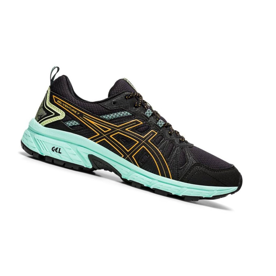 Black Women\'s Asics GEL-VENTURE 7 Trail Trail Running Shoes | US48720BT