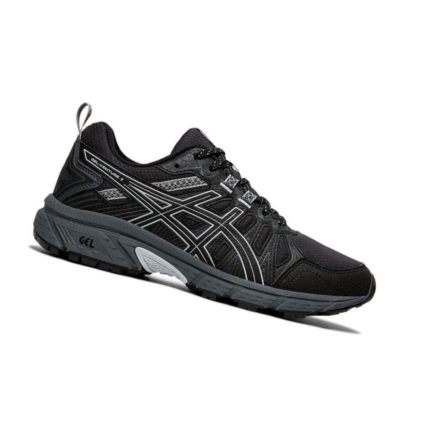 Black Women\'s Asics GEL-VENTURE 7 Trail Trail Running Shoes | US49106ZJ