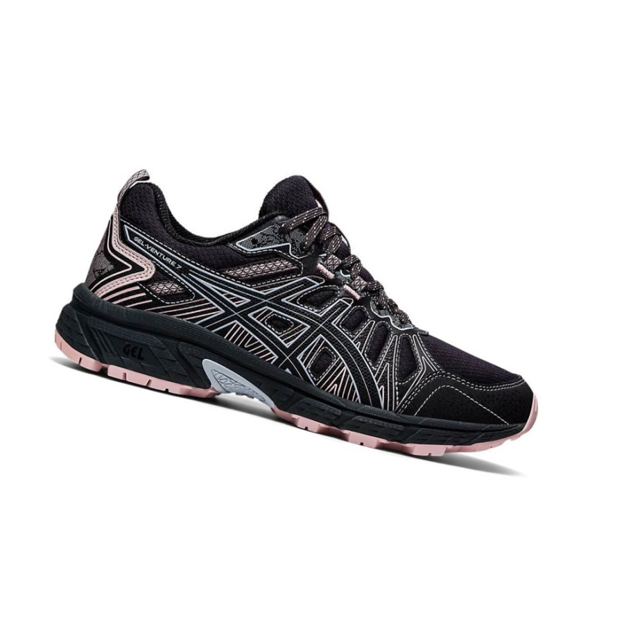 Black Women\'s Asics GEL-VENTURE 7 Trail Running Shoes | US89325ZW