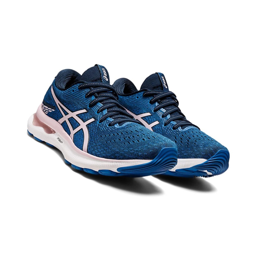 Blue / Barely Rose Women's Asics GEL-NIMBUS 24 Running Shoes | US80579MB