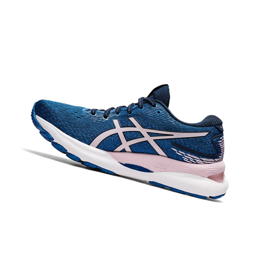 Blue / Barely Rose Women's Asics GEL-NIMBUS 24 Running Shoes | US80579MB