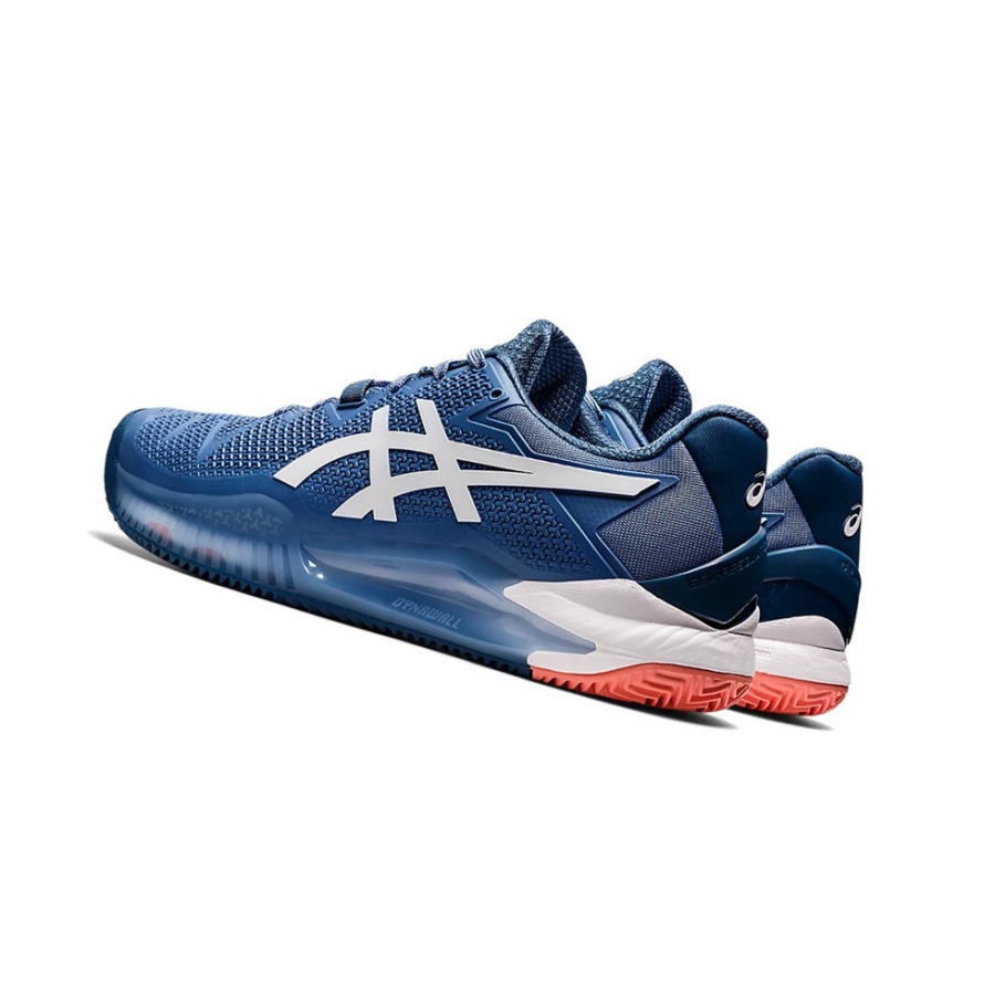 Blue Harmony / White Men's Asics GEL-RESOLUTION 8 CLAY Tennis Shoes | US87291FM