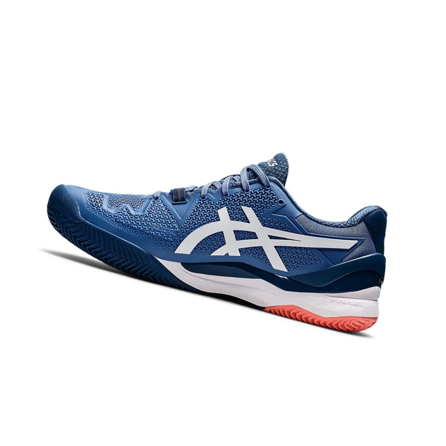 Blue Harmony / White Men's Asics GEL-RESOLUTION 8 CLAY Tennis Shoes | US87291FM