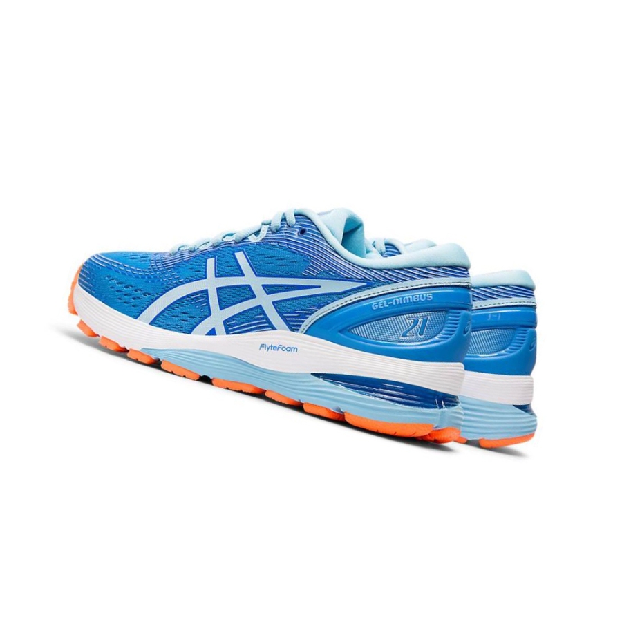 Blue Women's Asics GEL-NIMBUS 21 Running Shoes | US41869OV