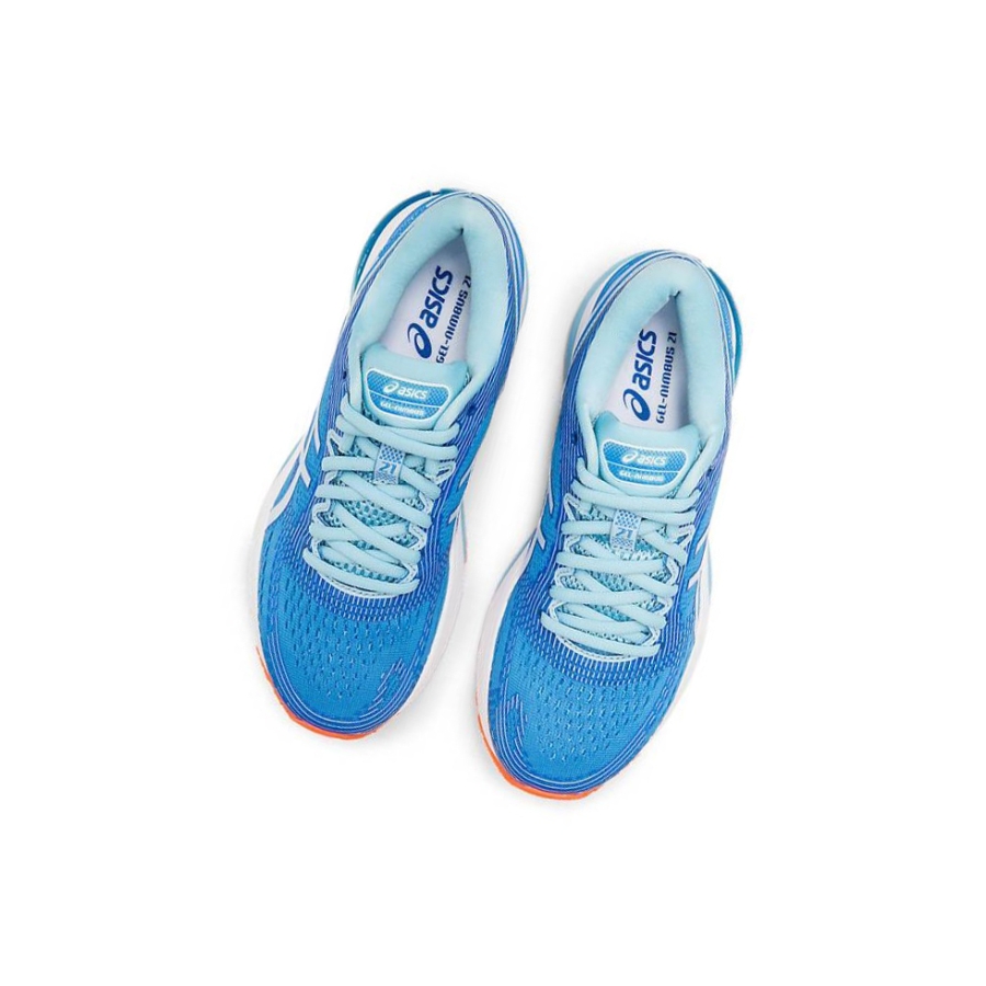 Blue Women's Asics GEL-NIMBUS 21 Running Shoes | US41869OV