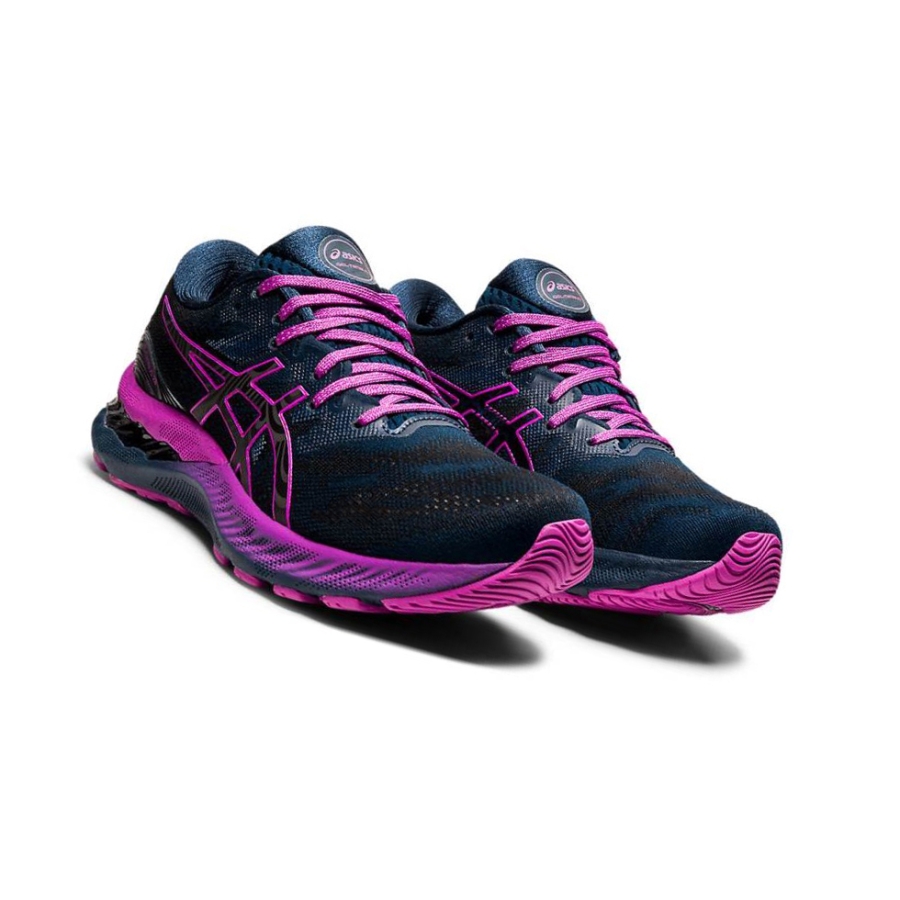 Blue Women's Asics GEL-NIMBUS 23 LITE-SHOW Running Shoes | US81437IB