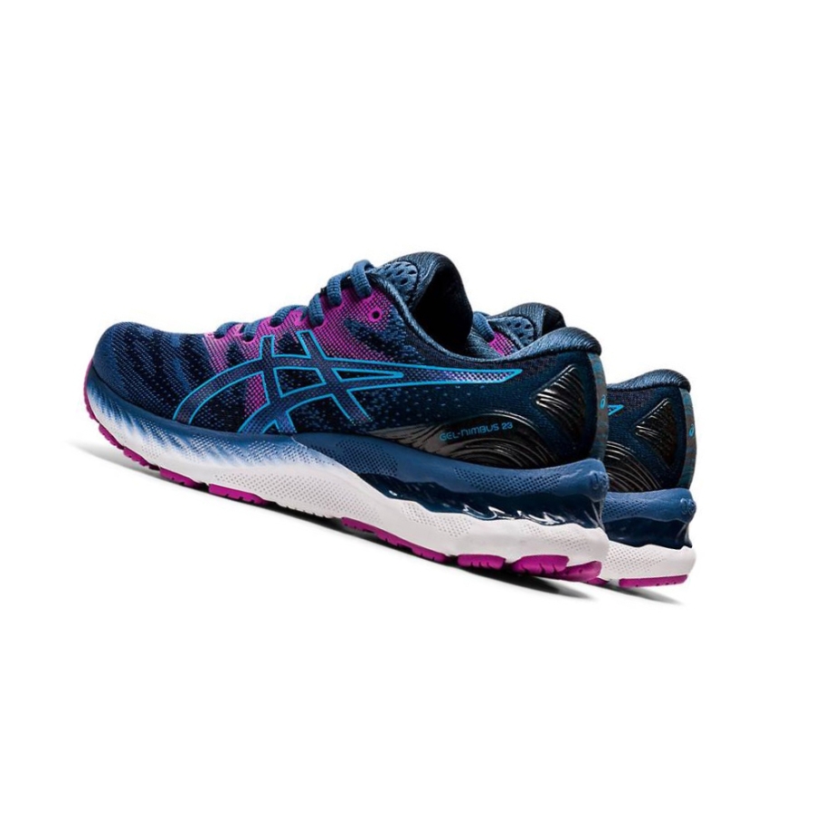 Dark Blue Women's Asics GEL-NIMBUS 23 Running Shoes | US21097ZL