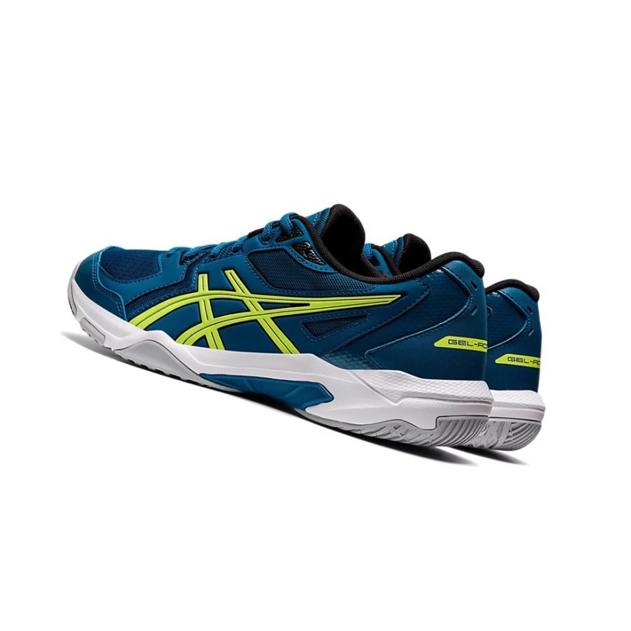 Deep Sea Teal / Glow Yellow Men's Asics GEL-ROCKET 10 Volleyball Shoes | US29571QJ