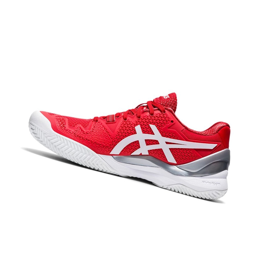 Fiery Red / White Women's Asics GEL-RESOLUTION 8 CLAY Tennis Shoes | US10398PK