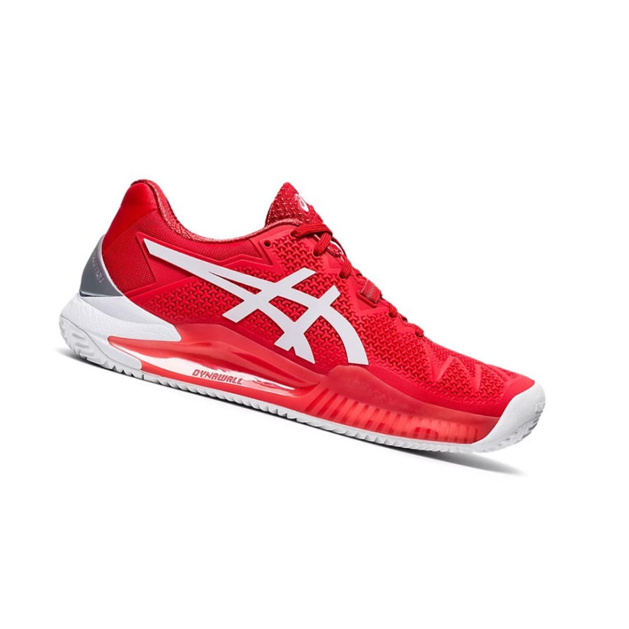 Fiery Red / White Women\'s Asics GEL-RESOLUTION 8 CLAY Tennis Shoes | US10398PK