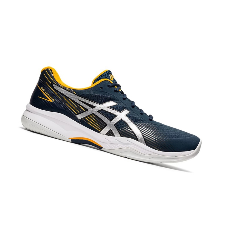 French Blue / Pure Silver Men\'s Asics GEL-GAME 8 Tennis Shoes | US47863IB