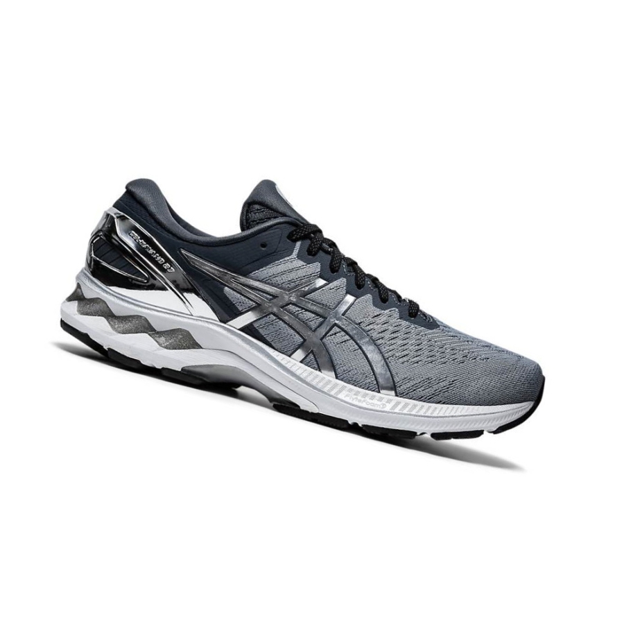 Grey Men\'s Asics GEL-KAYANO 27 PLATINUM Running Shoes | US95360SC