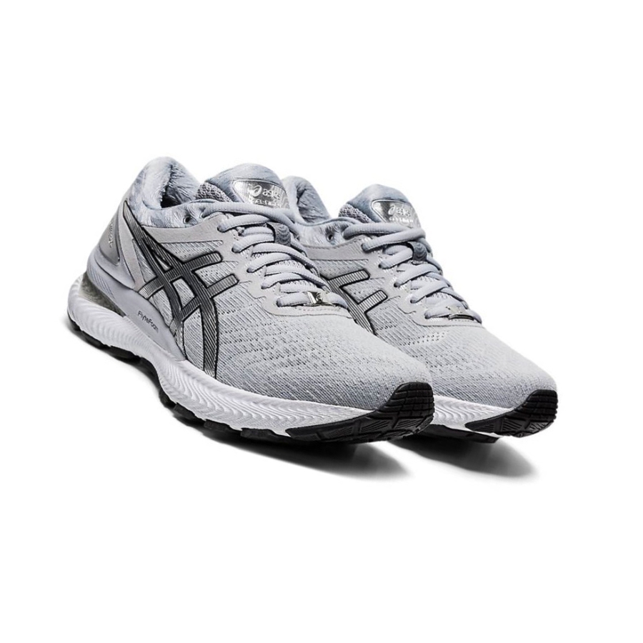 Grey Women's Asics GEL-NIMBUS 22 Platinum Running Shoes | US75436BM