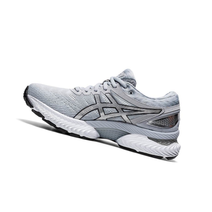 Grey Women's Asics GEL-NIMBUS 22 Platinum Running Shoes | US75436BM