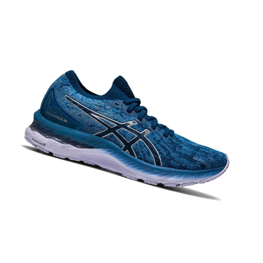 Grey Women\'s Asics GEL-NIMBUS 23 Knit Running Shoes | US91027NK