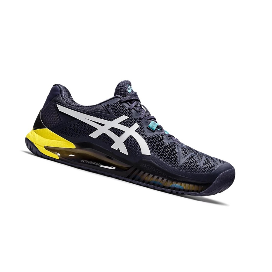 Indigo Fog / White Men\'s Asics GEL-RESOLUTION 8 Tennis Shoes | US87603GC