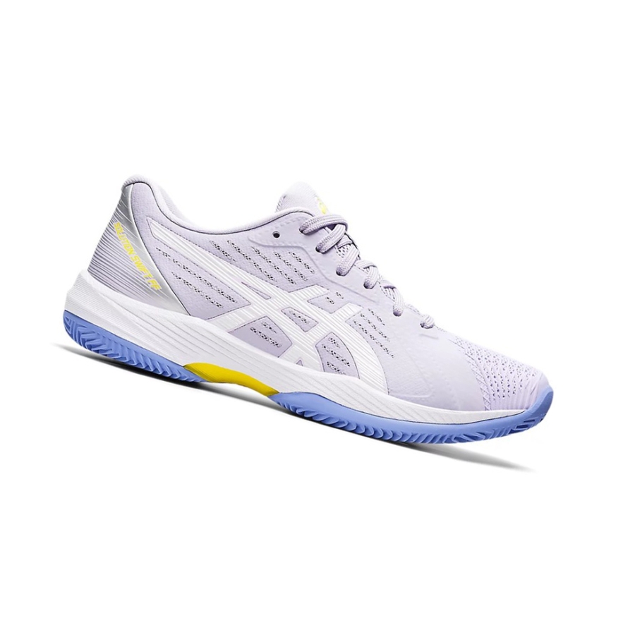 Murasaki White Women\'s Asics SOLUTION SWIFT FF CLAY Tennis Shoes | US04375TU