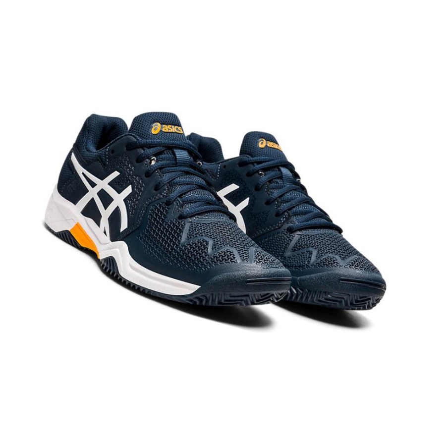 Navy Kids' Asics GEL-RESOLUTION 8 Clay GS Tennis Shoes | US59072KC