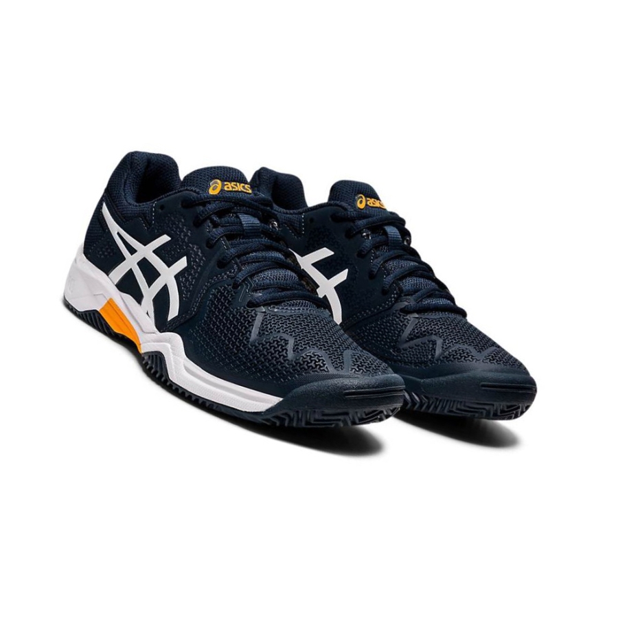 Navy Kids' Asics GEL-RESOLUTION 8 Clay GS Tennis Shoes | US91052TM