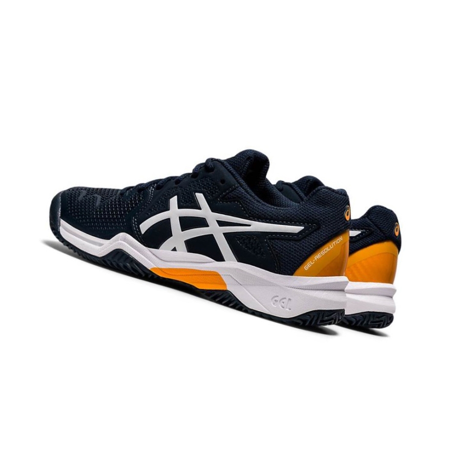 Navy Kids' Asics GEL-RESOLUTION 8 Clay GS Tennis Shoes | US91052TM