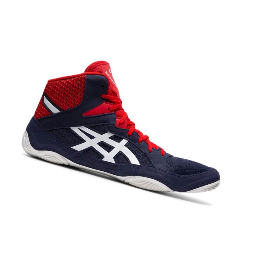 Navy Men\'s Asics SNAPDOWN 3 Wrestling Shoes | US70345BO