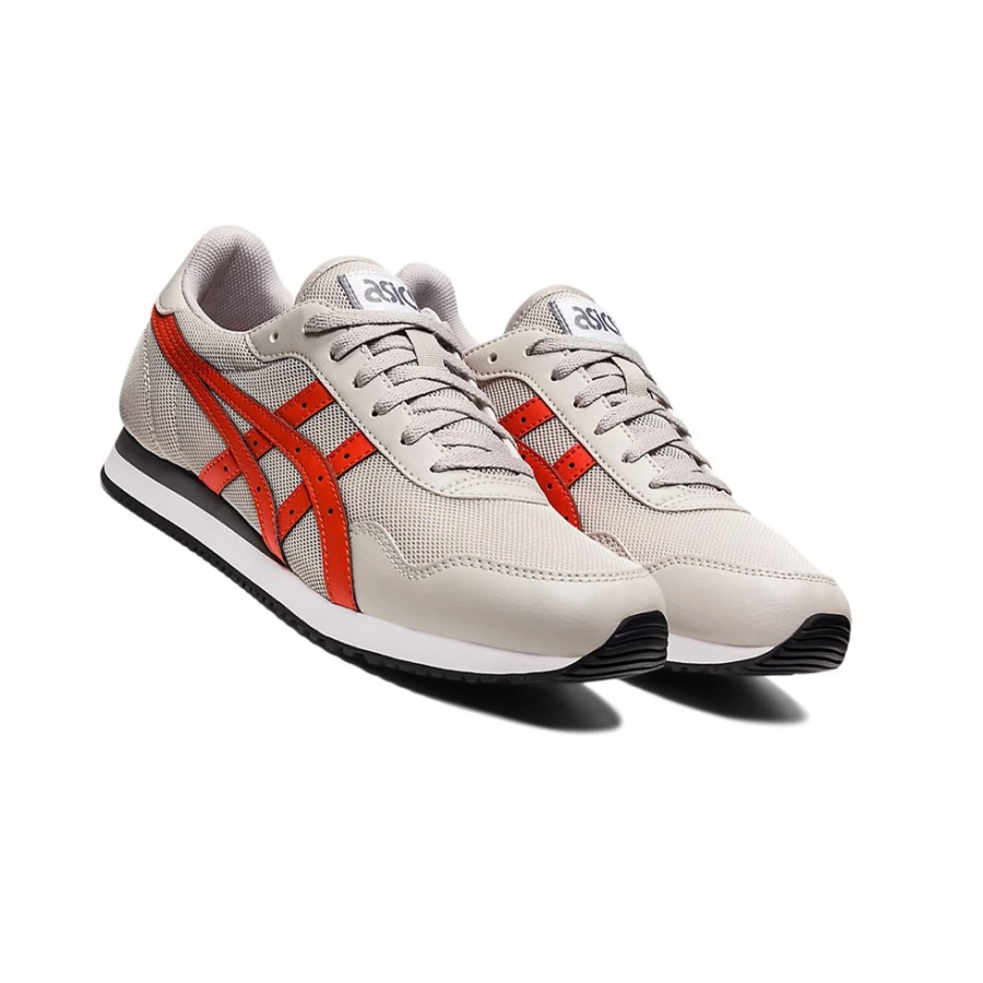 Oyster Grey / Red Clay Men's Asics TIGER RUNNER Sneakers | US52176RB