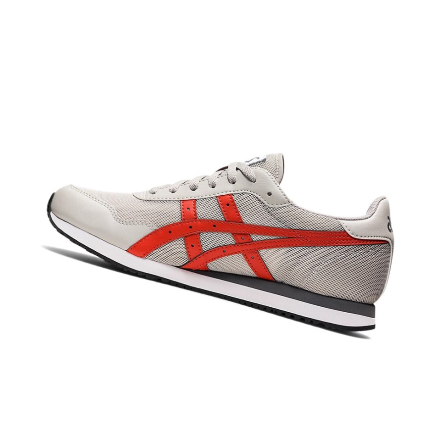 Oyster Grey / Red Clay Men's Asics TIGER RUNNER Sneakers | US52176RB