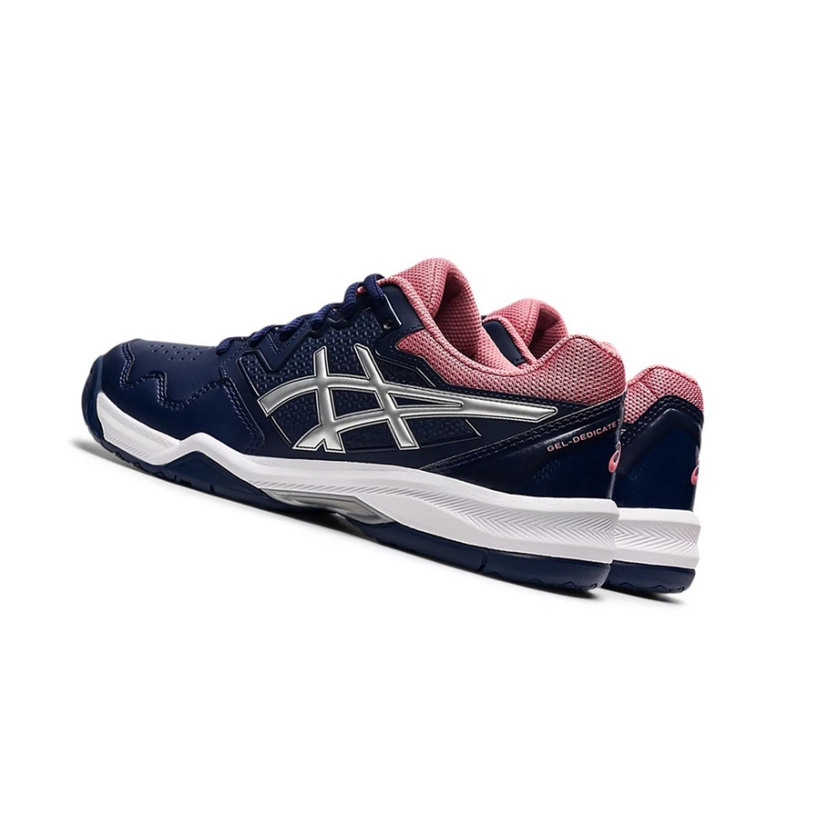 Peacoat / Pure Silver Women's Asics GEL-DEDICATE 7 Tennis Shoes | US51643PB