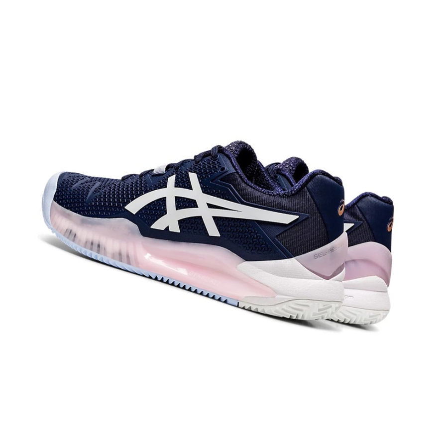 Peacoat / White Women's Asics GEL-RESOLUTION 8 CLAY Tennis Shoes | US09853CT