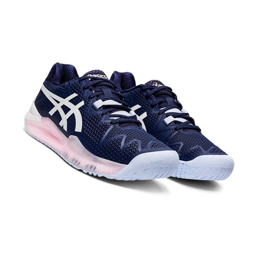 Peacoat / White Women's Asics GEL-RESOLUTION 8 Tennis Shoes | US47213WY