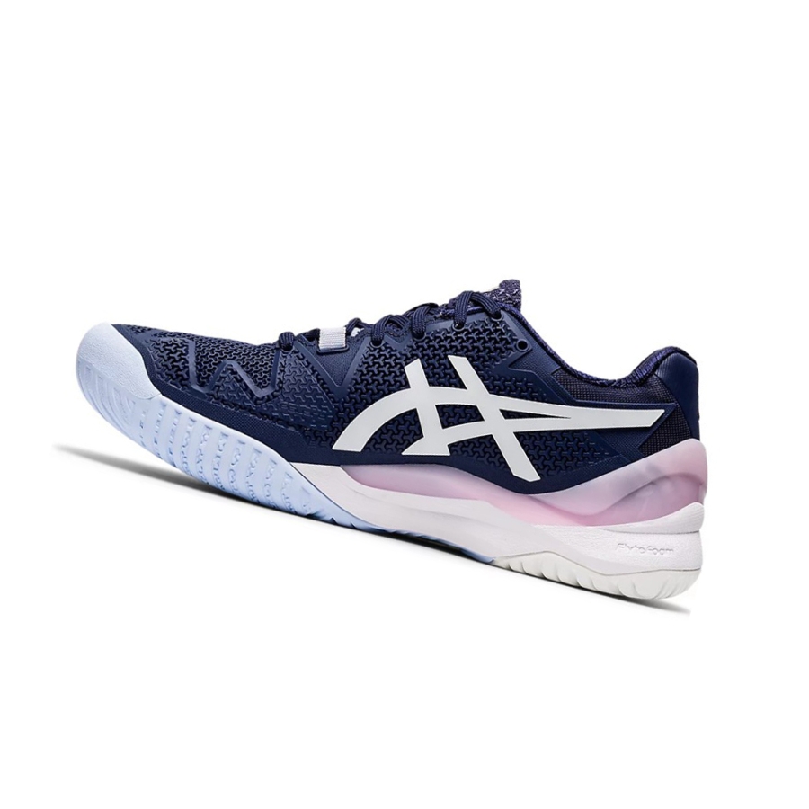 Peacoat / White Women's Asics GEL-RESOLUTION 8 Tennis Shoes | US47213WY