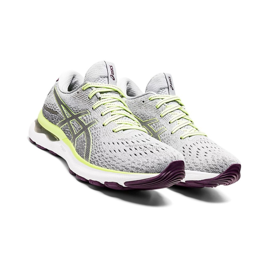 Piedmont Grey / Lime Green Women's Asics GEL-NIMBUS 24 Running Shoes | US05946QP