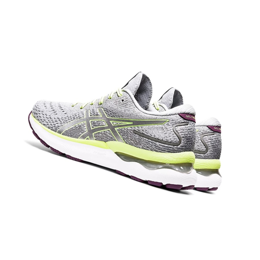 Piedmont Grey / Lime Green Women's Asics GEL-NIMBUS 24 (D) Running Shoes | US45092UD