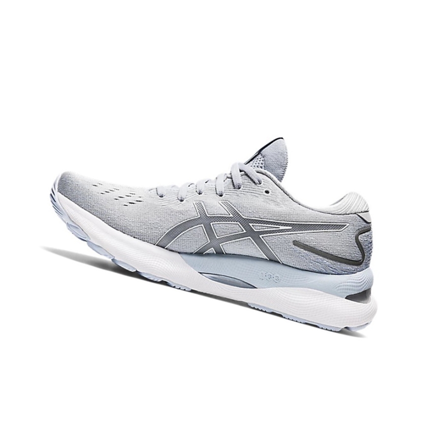 Piedmont Grey / White Women's Asics GEL-NIMBUS 24 Running Shoes | US90635NP