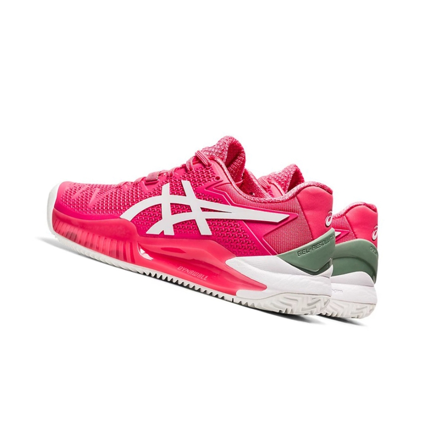 Pink Cameo / White Women's Asics GEL-RESOLUTION 8 CLAY Tennis Shoes | US16279HM