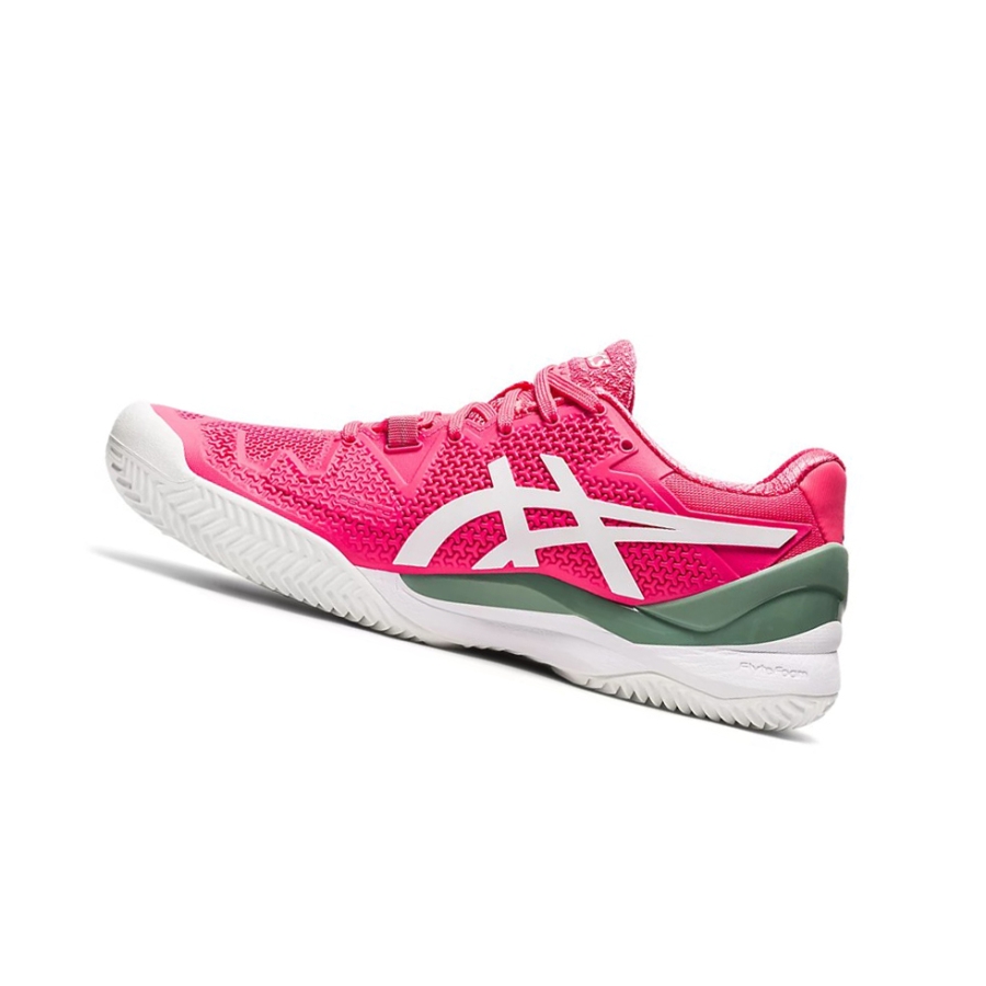 Pink Cameo / White Women's Asics GEL-RESOLUTION 8 CLAY Tennis Shoes | US16279HM