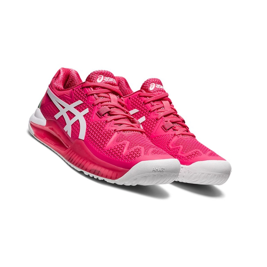 Pink Cameo / White Women's Asics GEL-RESOLUTION 8 Tennis Shoes | US58976BU