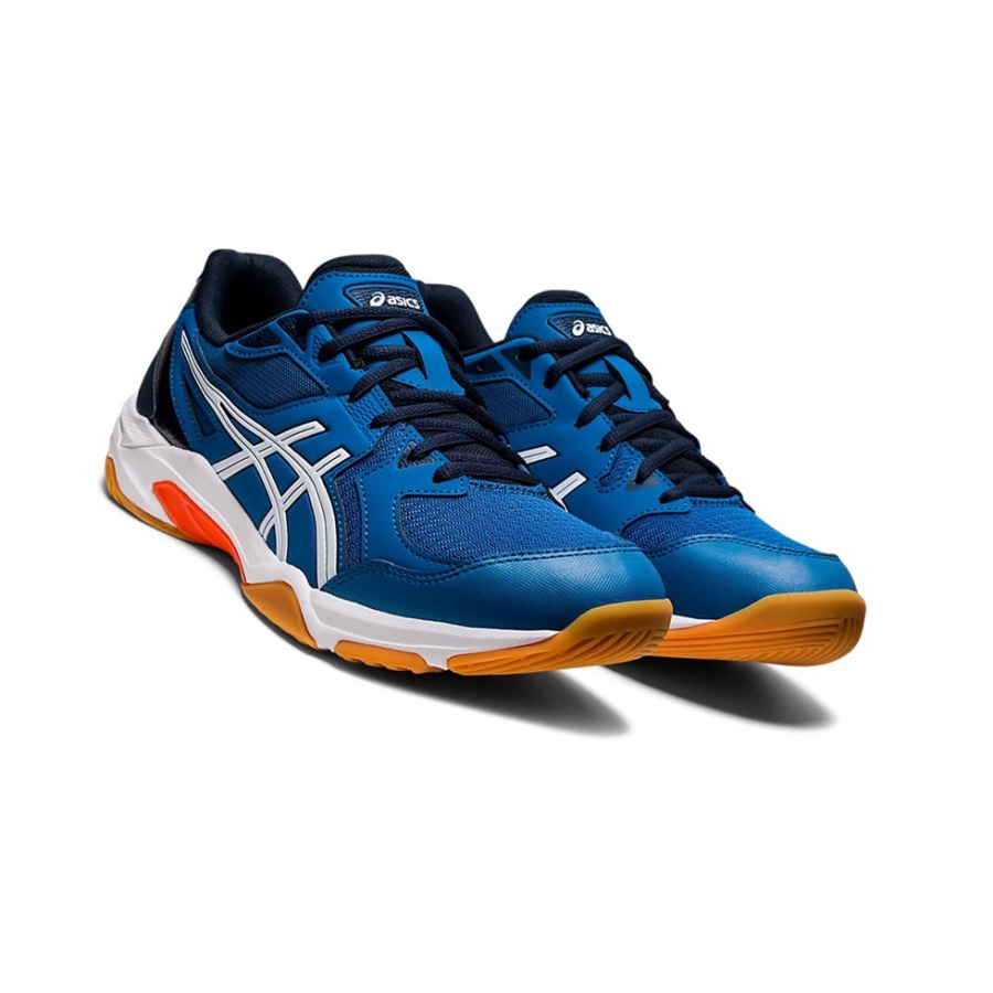 Reborn Blue / White Men's Asics GEL-ROCKET 10 Volleyball Shoes | US07689ES