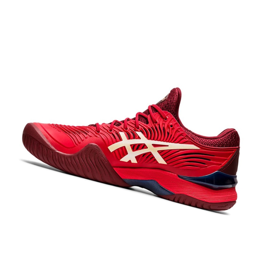 Red / White Men's Asics COURT FF 2 Tennis Shoes | US14279SQ